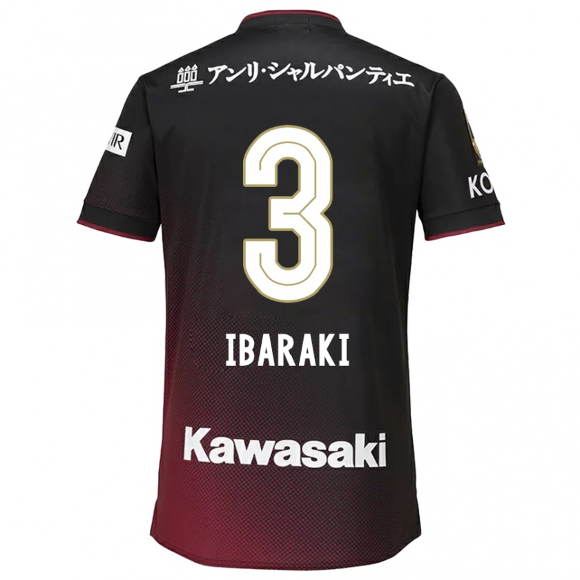 Kandiny Kinder Riku Ibaraki #3 Schwarz Rot Heimtrikot Trikot 2024/25 T-Shirt Österreich