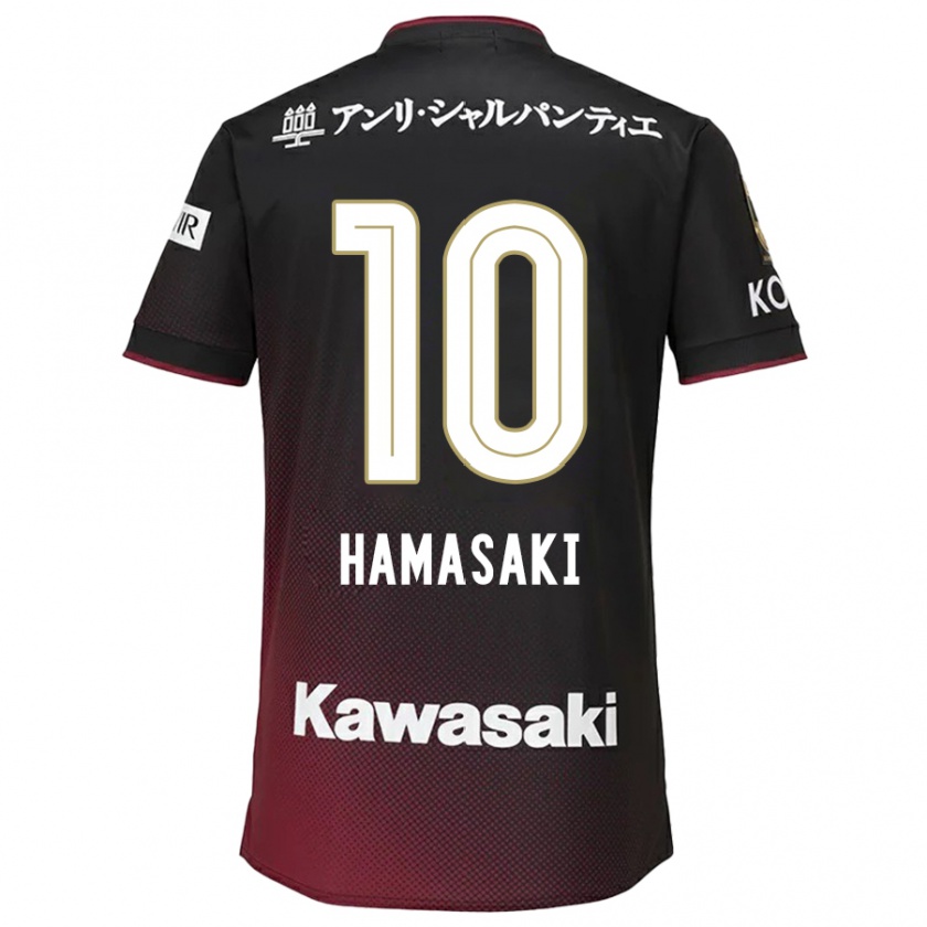 KandinyキッズKento Hamasaki#10ブラックレッドホームシャツ2024/25ジャージーユニフォーム