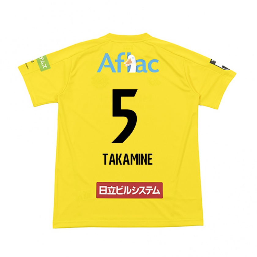 Kandiny Niño Camiseta Tomoki Takamine #5 Amarillo Negro 1ª Equipación 2024/25 La Camisa