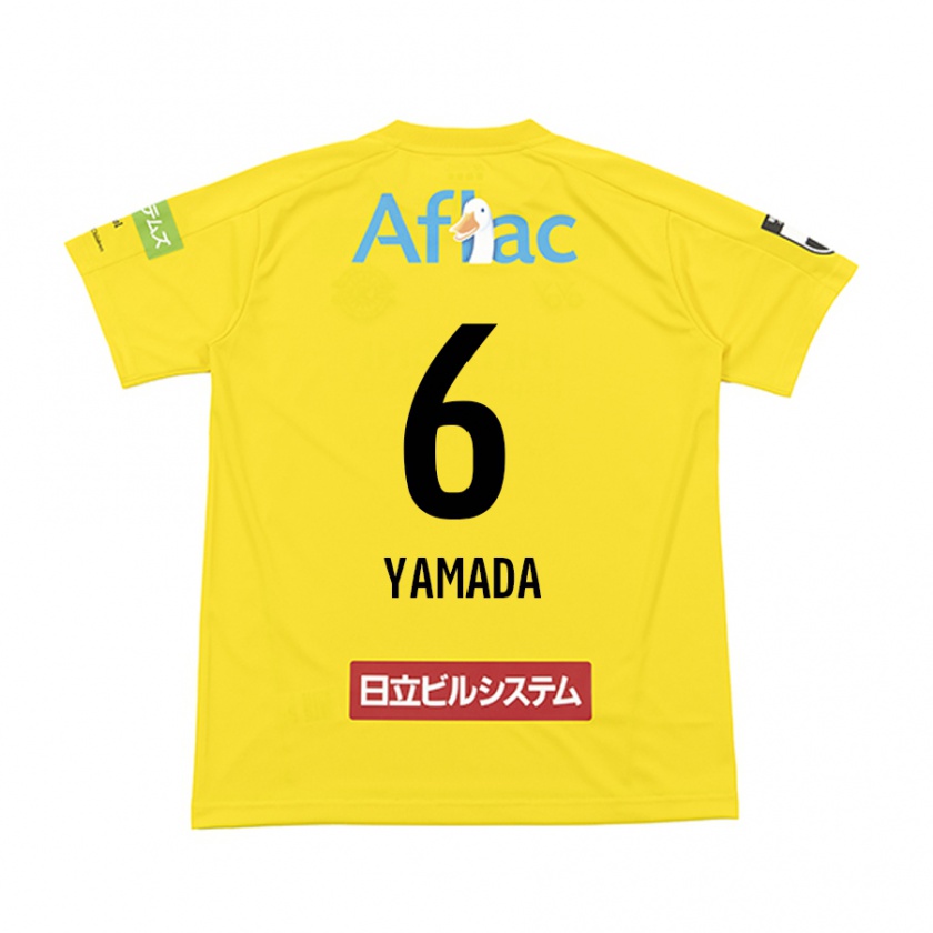 Kandiny Niño Camiseta Yuto Yamada #6 Amarillo Negro 1ª Equipación 2024/25 La Camisa