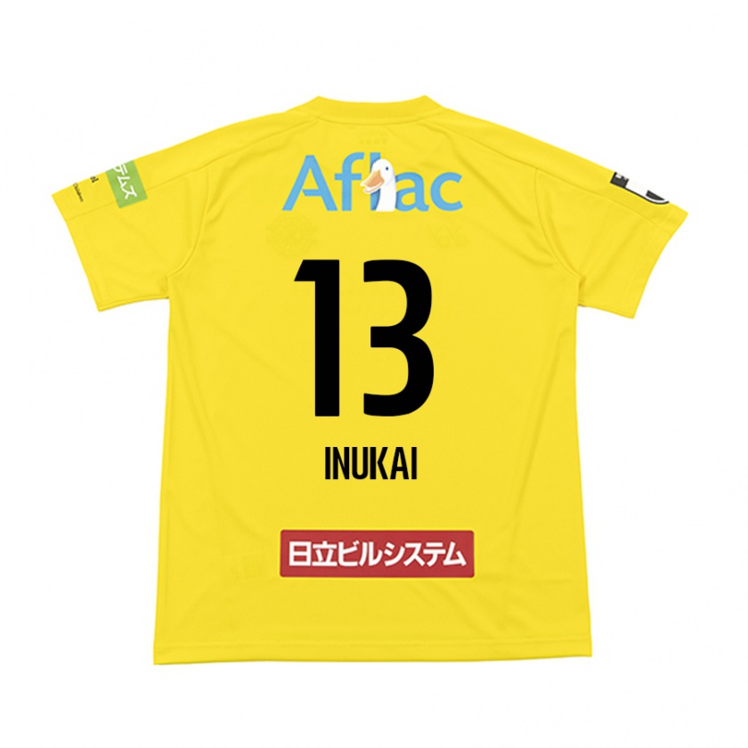 Kandiny Niño Camiseta Tomoya Inukai #13 Amarillo Negro 1ª Equipación 2024/25 La Camisa