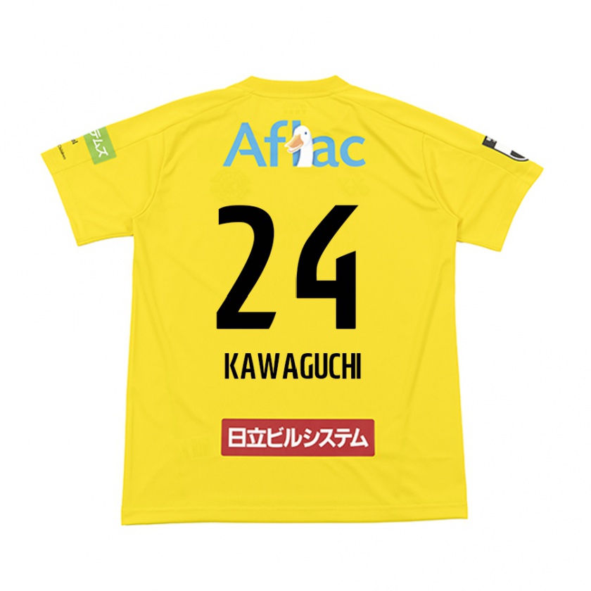 Kandiny Kinder Naoki Kawaguchi #24 Gelb Schwarz Heimtrikot Trikot 2024/25 T-Shirt Österreich