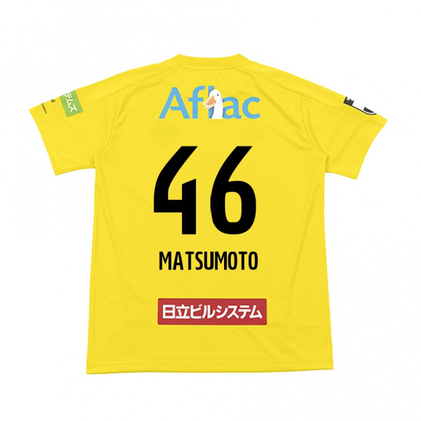 Kandiny Kinderen Kenta Matsumoto #46 Geel Zwart Thuisshirt Thuistenue 2024/25 T-Shirt België