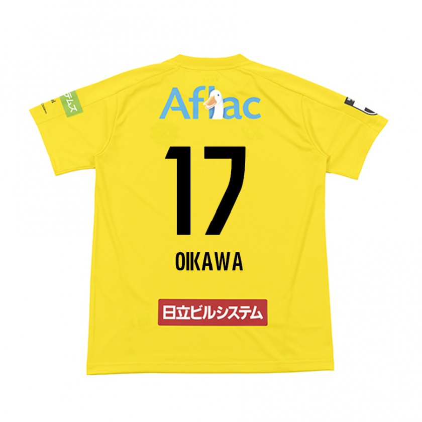 Kandiny Niño Camiseta Koki Oikawa #17 Amarillo Negro 1ª Equipación 2024/25 La Camisa