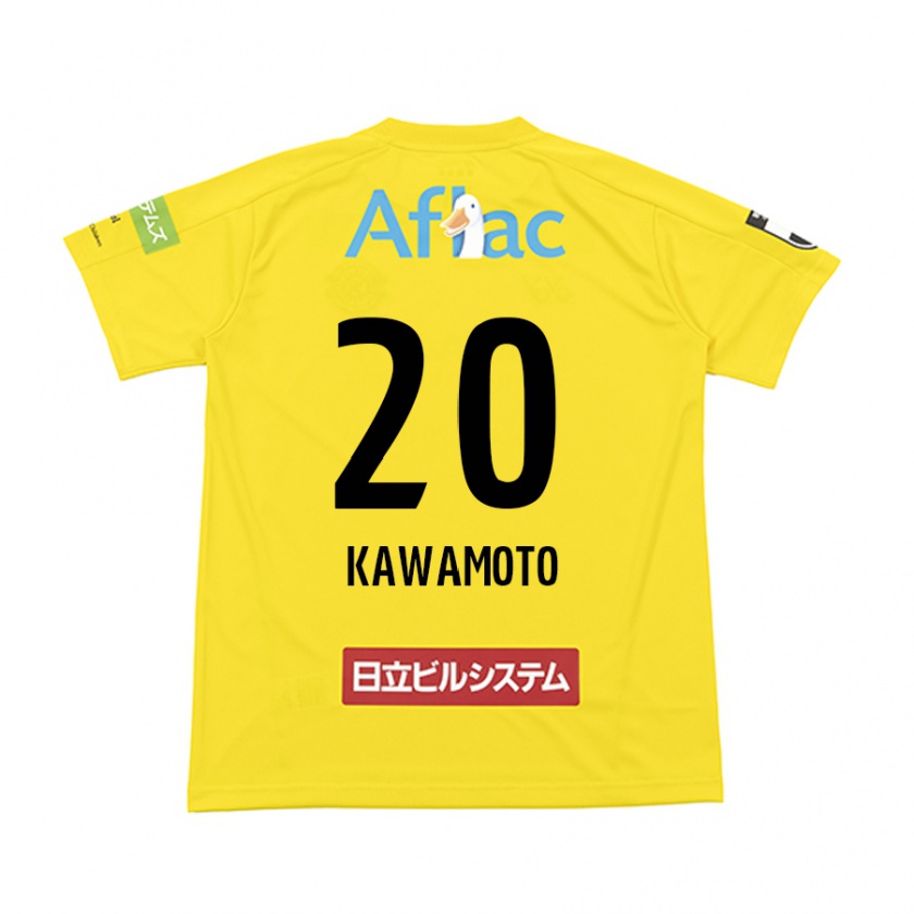 Kandiny Kinderen Daizen Kawamoto #20 Geel Zwart Thuisshirt Thuistenue 2024/25 T-Shirt België