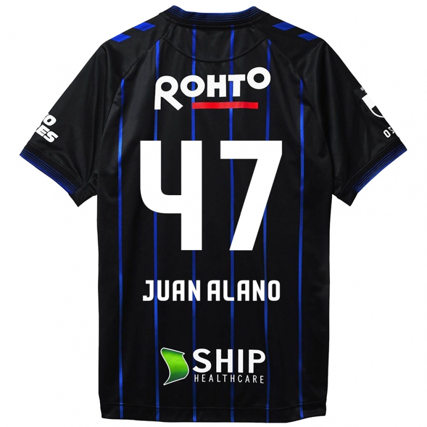 Kandiny Bambino Maglia Juan Alano #47 Nero Blu Kit Gara Home 2024/25 Maglietta