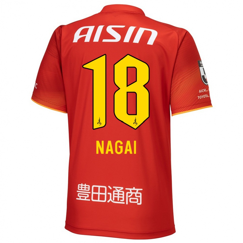 Kandiny Kinder Kensuke Nagai #18 Rot Weiß Gelb Heimtrikot Trikot 2024/25 T-Shirt Österreich