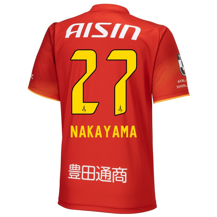 Kandiny Bambino Maglia Katsuhiro Nakayama #27 Rosso Bianco Giallo Kit Gara Home 2024/25 Maglietta