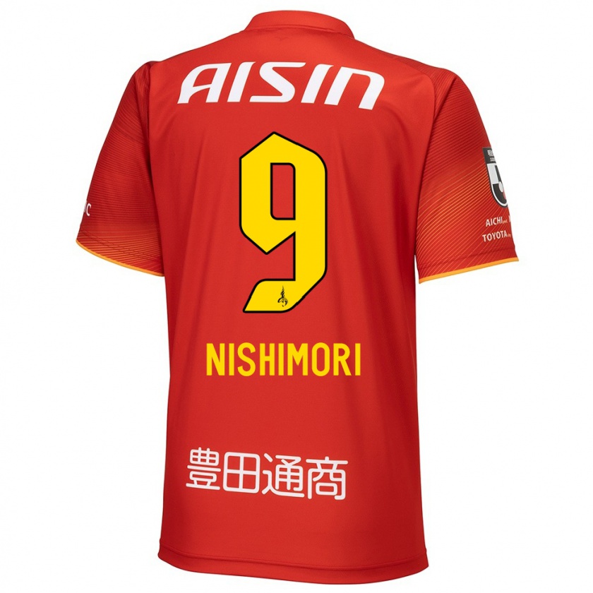 Kandiny Kinderen Naoto Nishimori #9 Rood Wit Geel Thuisshirt Thuistenue 2024/25 T-Shirt België