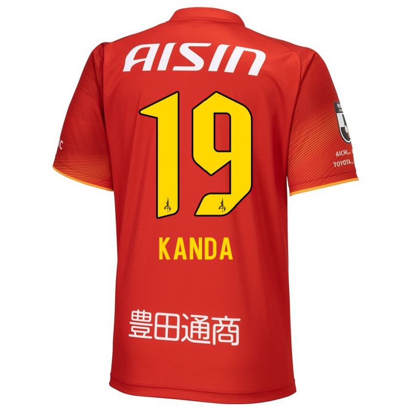 Kandiny Bambino Maglia Ryu Kanda #19 Rosso Bianco Giallo Kit Gara Home 2024/25 Maglietta