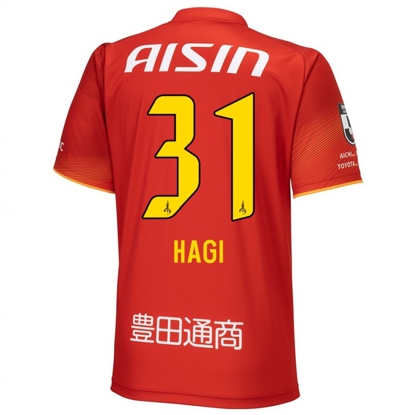 Kandiny Bambino Maglia Hiroaki Hagi #31 Rosso Bianco Giallo Kit Gara Home 2024/25 Maglietta