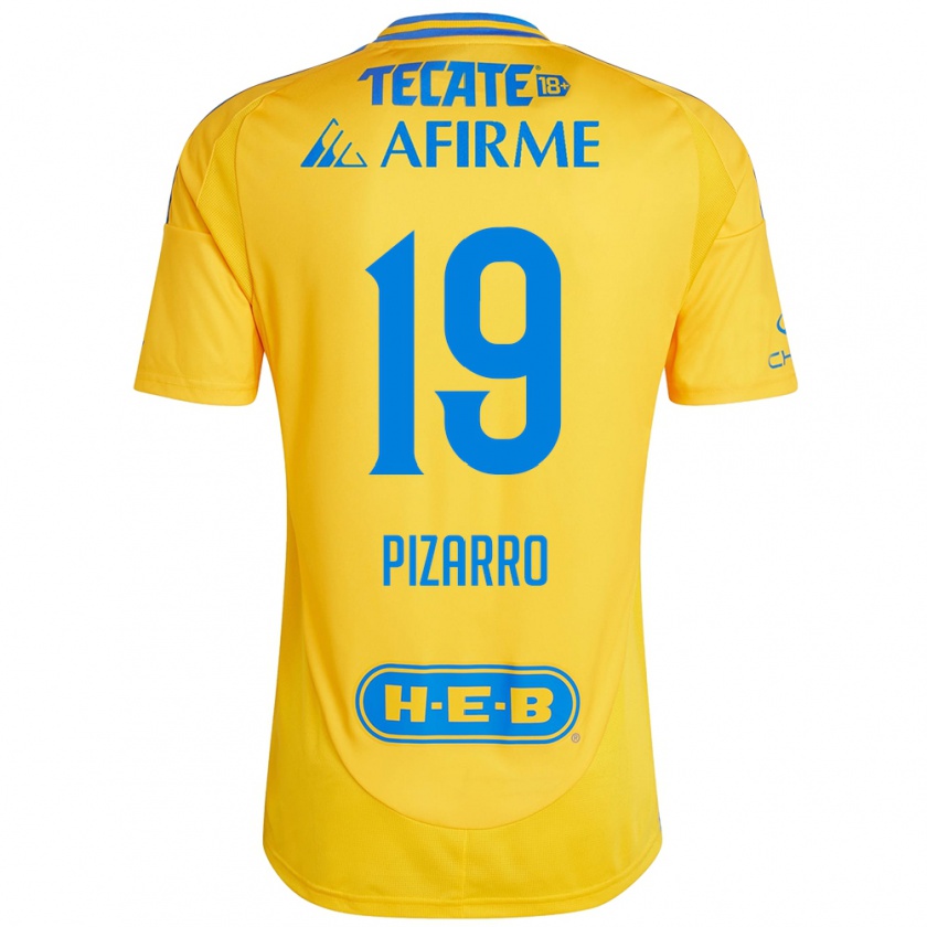 Kandiny Niño Camiseta Guido Pizarro #19 Oro Amarillo 1ª Equipación 2024/25 La Camisa