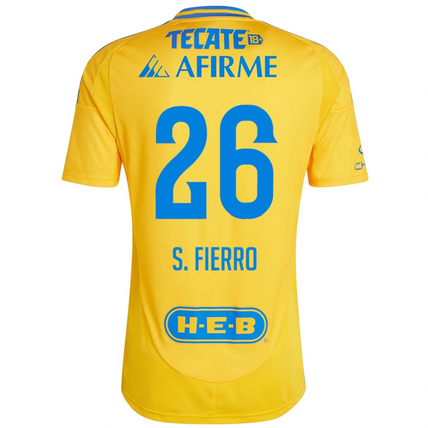 Kandiny Bambino Maglia Sebastián Fierro #26 Oro Giallo Kit Gara Home 2024/25 Maglietta