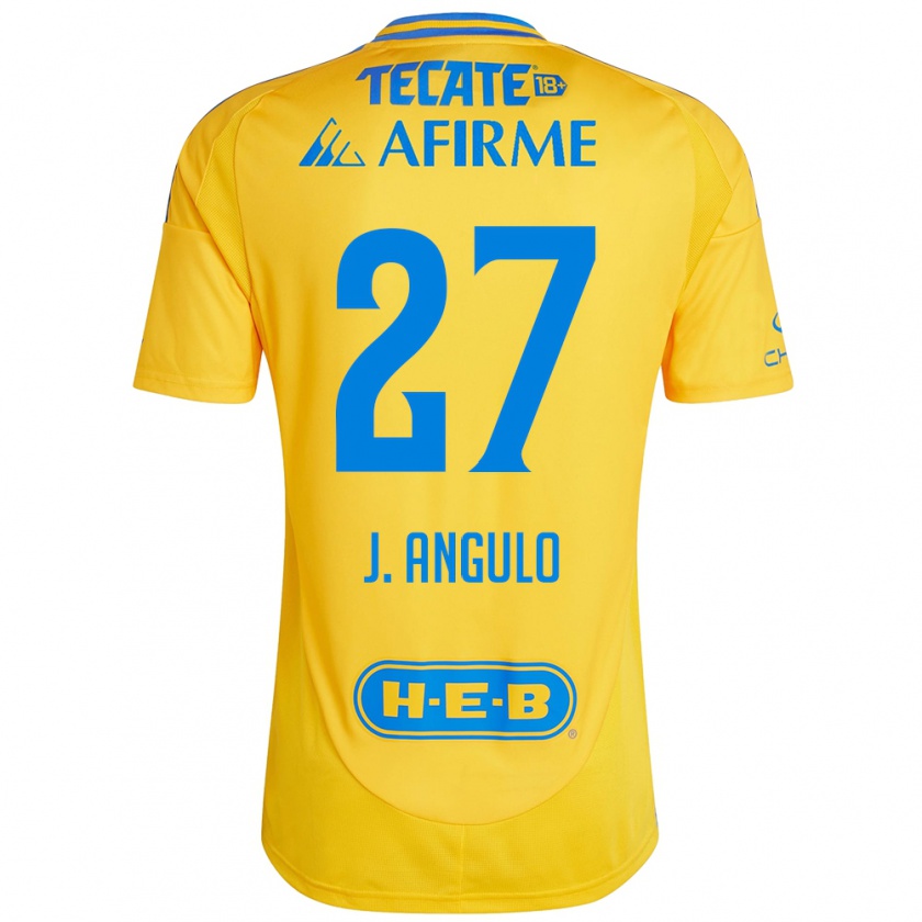 Kandiny Niño Camiseta Jesús Angulo #27 Oro Amarillo 1ª Equipación 2024/25 La Camisa