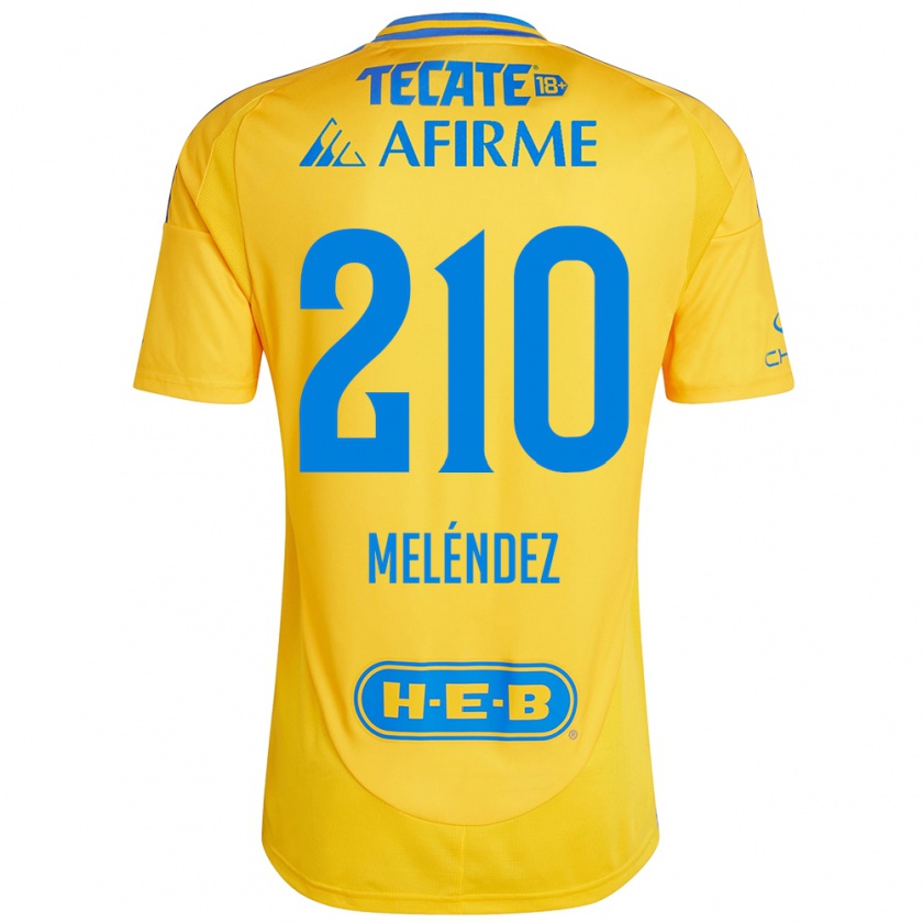 Kandiny Niño Camiseta Marcelo Meléndez #210 Oro Amarillo 1ª Equipación 2024/25 La Camisa