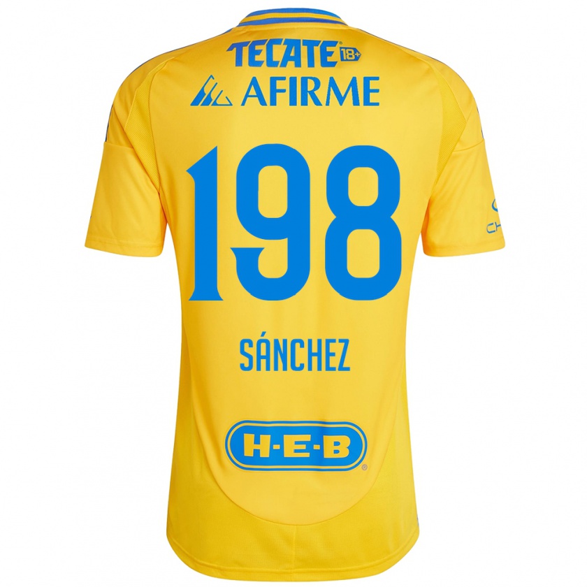 Kandiny Niño Camiseta Diego Sánchez #198 Oro Amarillo 1ª Equipación 2024/25 La Camisa