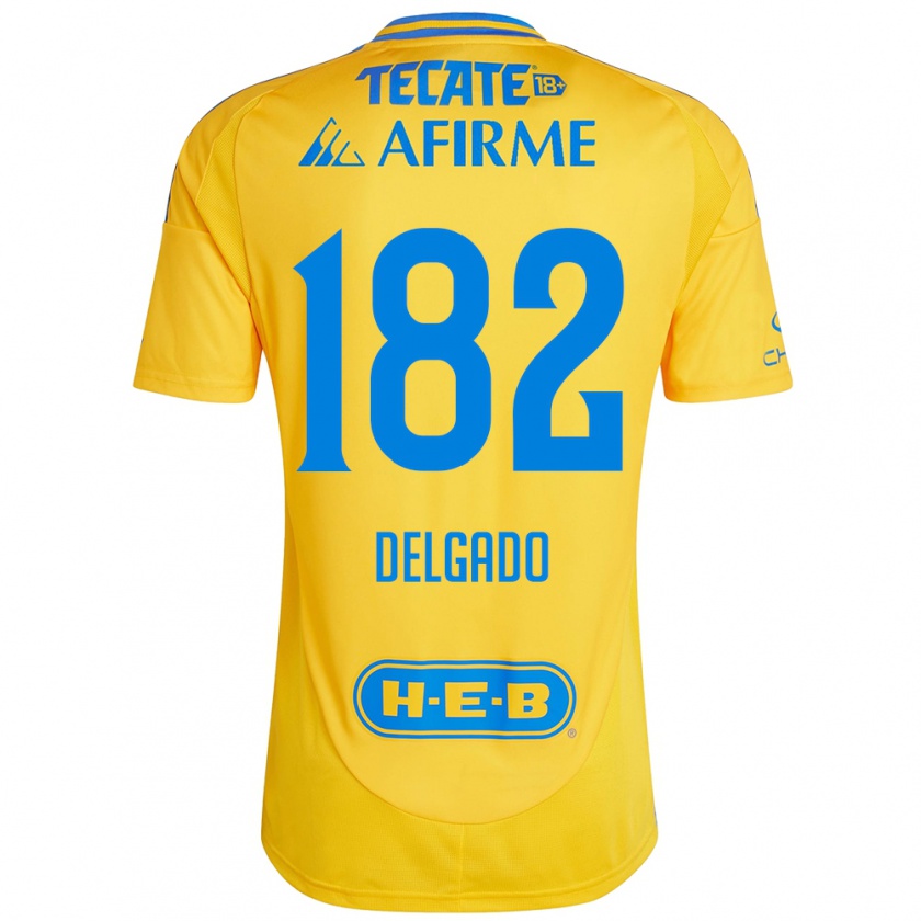 Kandiny Kinderen Arturo Delgado #182 Goud Geel Thuisshirt Thuistenue 2024/25 T-Shirt België