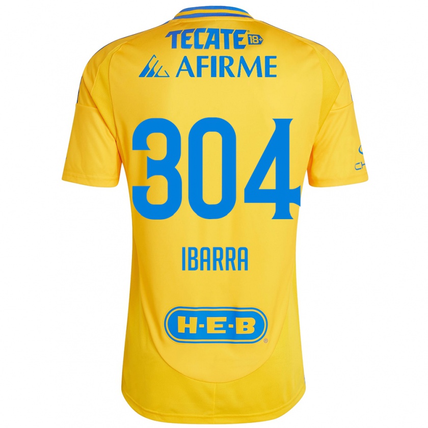 Kandiny Niño Camiseta Luis Ibarra #304 Oro Amarillo 1ª Equipación 2024/25 La Camisa