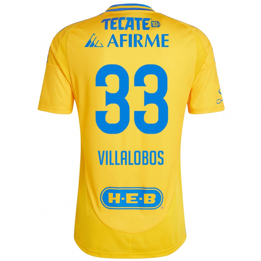 Kandiny Kinderen Vania Villalobos #33 Goud Geel Thuisshirt Thuistenue 2024/25 T-Shirt België