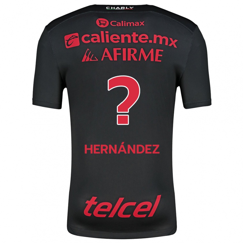 Kandiny Niño Camiseta Betsiel Hernández #0 Negro Rojo 1ª Equipación 2024/25 La Camisa