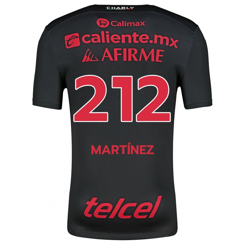 Kandiny Niño Camiseta Juan Martínez #212 Negro Rojo 1ª Equipación 2024/25 La Camisa