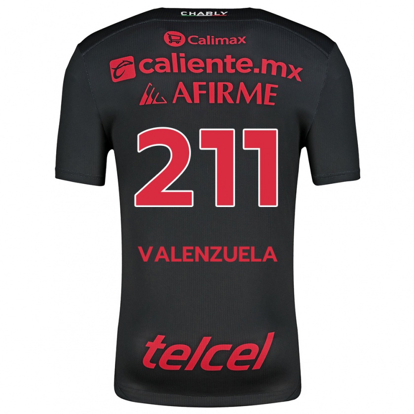 Kandiny Kinderen Aldieri Valenzuela #211 Zwart Rood Thuisshirt Thuistenue 2024/25 T-Shirt België