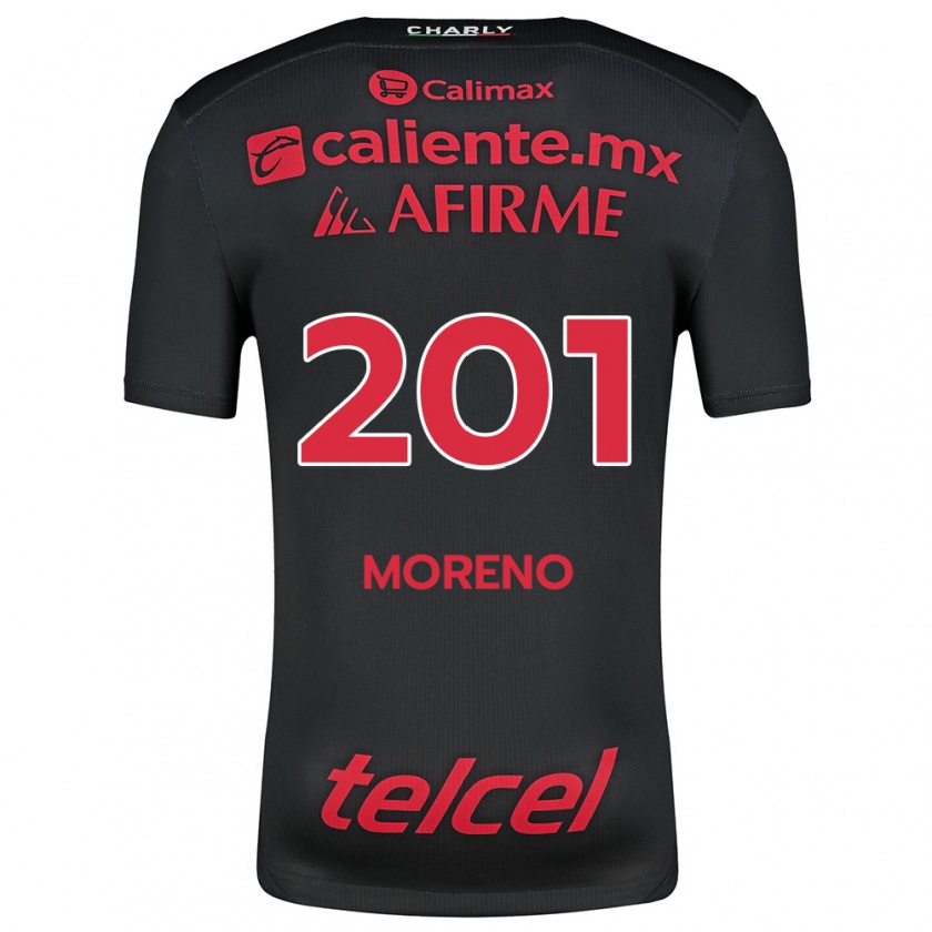 Kandiny Kinderen Jesús Moreno #201 Zwart Rood Thuisshirt Thuistenue 2024/25 T-Shirt België