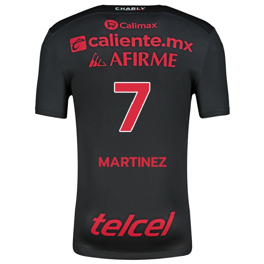 Kandiny Niño Camiseta Alejandro Martínez #7 Negro Rojo 1ª Equipación 2024/25 La Camisa