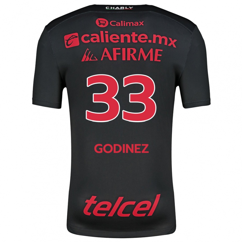 Kandiny Kinder Rodrigo Godínez #33 Schwarz Rot Heimtrikot Trikot 2024/25 T-Shirt Österreich