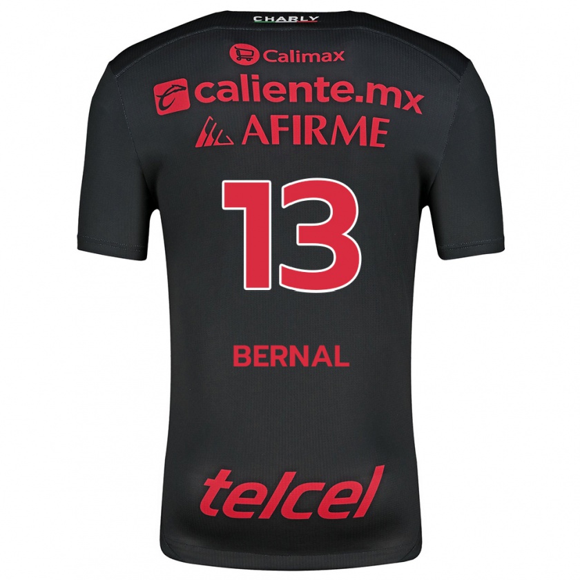 Kandiny Niño Camiseta Mayra Pelayo-Bernal #13 Negro Rojo 1ª Equipación 2024/25 La Camisa