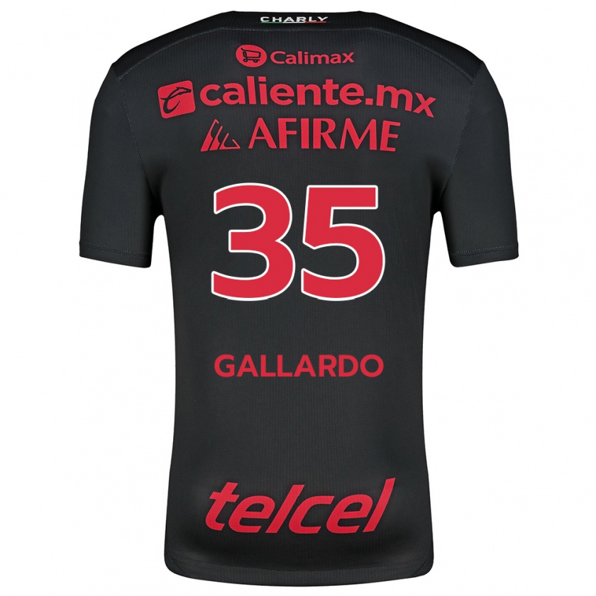 Kandiny Niño Camiseta Gloriaisabel Gallardo #35 Negro Rojo 1ª Equipación 2024/25 La Camisa