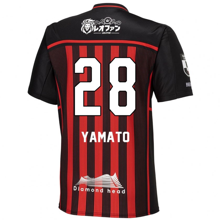 Kandiny Niño Camiseta Yamato Okada #28 Negro Rojo 1ª Equipación 2024/25 La Camisa México