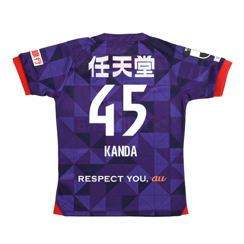 Kandiny Kinderen Kotaro Kanda #45 Paars Wit Thuisshirt Thuistenue 2024/25 T-Shirt België