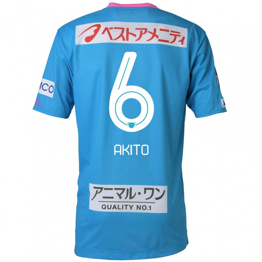 Kandiny Bambino Maglia Akito Fukuta #6 Blu Rosa Kit Gara Home 2024/25 Maglietta