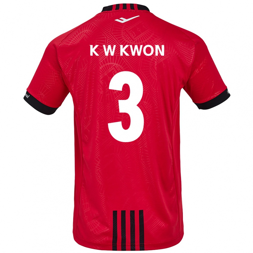 Kandiny Kinderen Wan-Kyu Kwon #3 Rood Zwart Thuisshirt Thuistenue 2024/25 T-Shirt