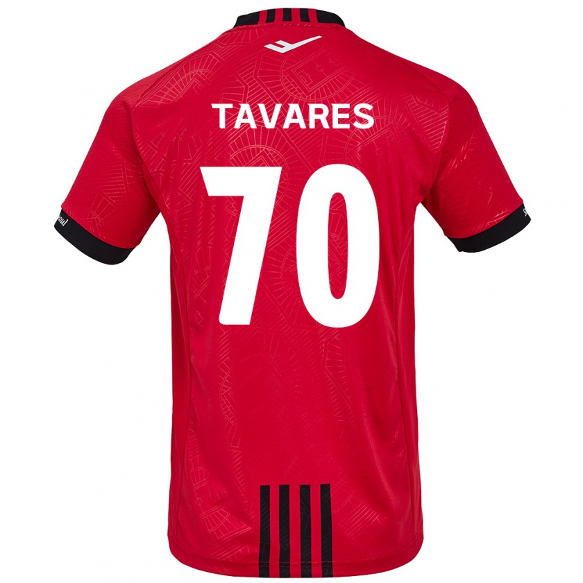 Kandiny Kinder Ronaldo Tavares #70 Rot Schwarz Heimtrikot Trikot 2024/25 T-Shirt Österreich