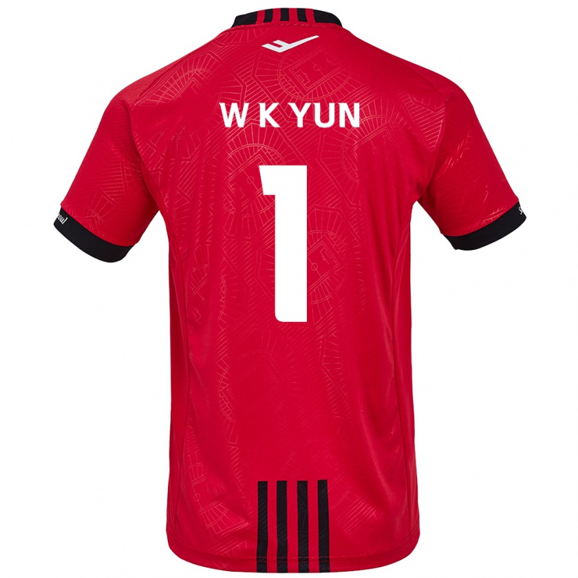 Kandiny Bambino Maglia Ki-Wook Yun #1 Rosso Nero Kit Gara Home 2024/25 Maglietta