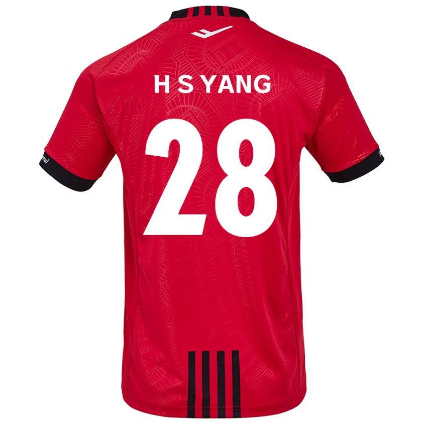 KandinyキッズSeung-Hyeon Yang#28赤、黒ホームシャツ2024/25ジャージーユニフォーム