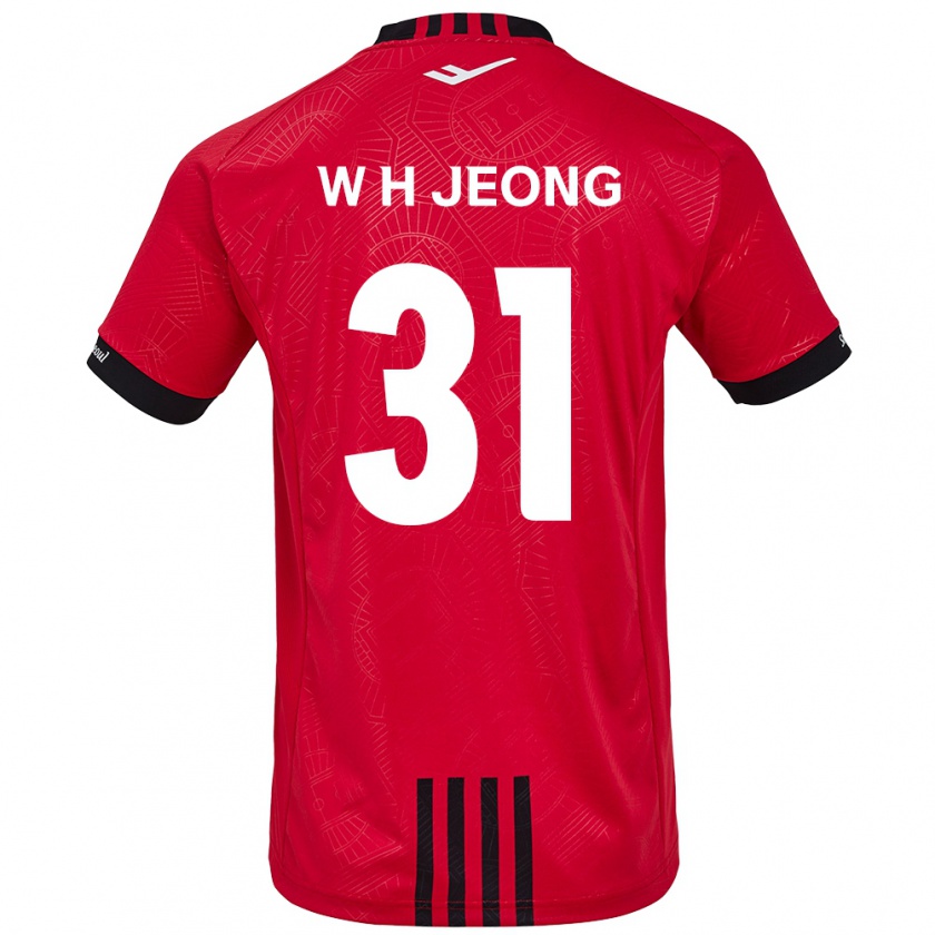 Kandiny Kinderen Hyun-Woong Jeong #31 Rood Zwart Thuisshirt Thuistenue 2024/25 T-Shirt