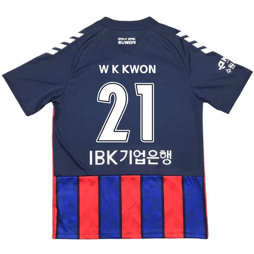 Kandiny Kinderen Kyung-Won Kwon #21 Blauw Rood Thuisshirt Thuistenue 2024/25 T-Shirt België