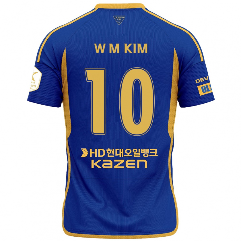 Kandiny Kinderen Min-Woo Kim #10 Blauw Geel Thuisshirt Thuistenue 2024/25 T-Shirt