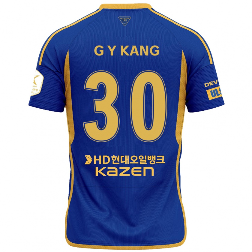 Kandiny Kinderen Yun-Gu Kang #30 Blauw Geel Thuisshirt Thuistenue 2024/25 T-Shirt België