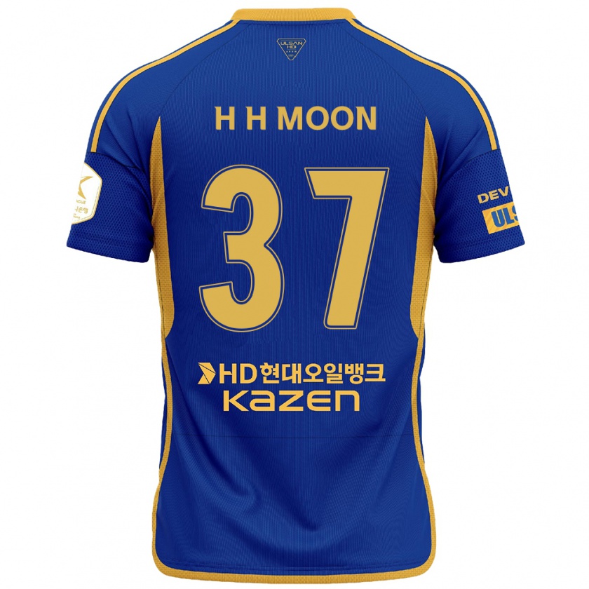 Kandiny Kinderen Hyeon-Ho Moon #37 Blauw Geel Thuisshirt Thuistenue 2024/25 T-Shirt België