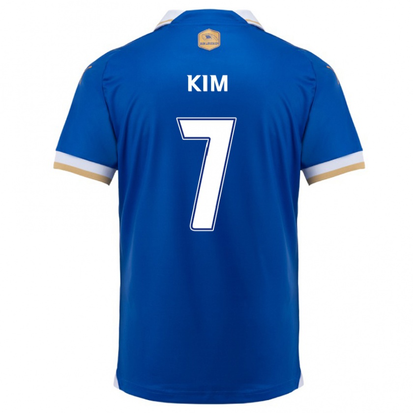 Kandiny Niño Camiseta Hyun Kim #7 Azul Blanco 1ª Equipación 2024/25 La Camisa