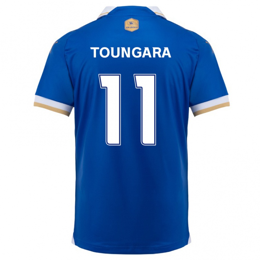 Kandiny Niño Camiseta Aboubacar Toungara #11 Azul Blanco 1ª Equipación 2024/25 La Camisa