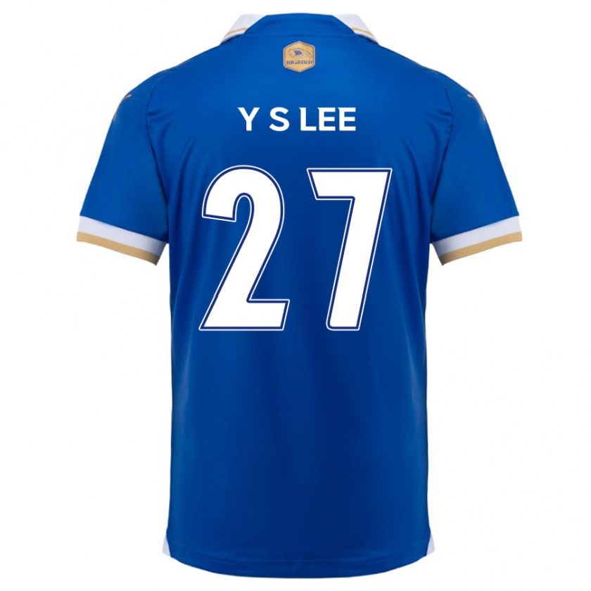 Kandiny Niño Camiseta Shi-Yeong Lee #27 Azul Blanco 1ª Equipación 2024/25 La Camisa