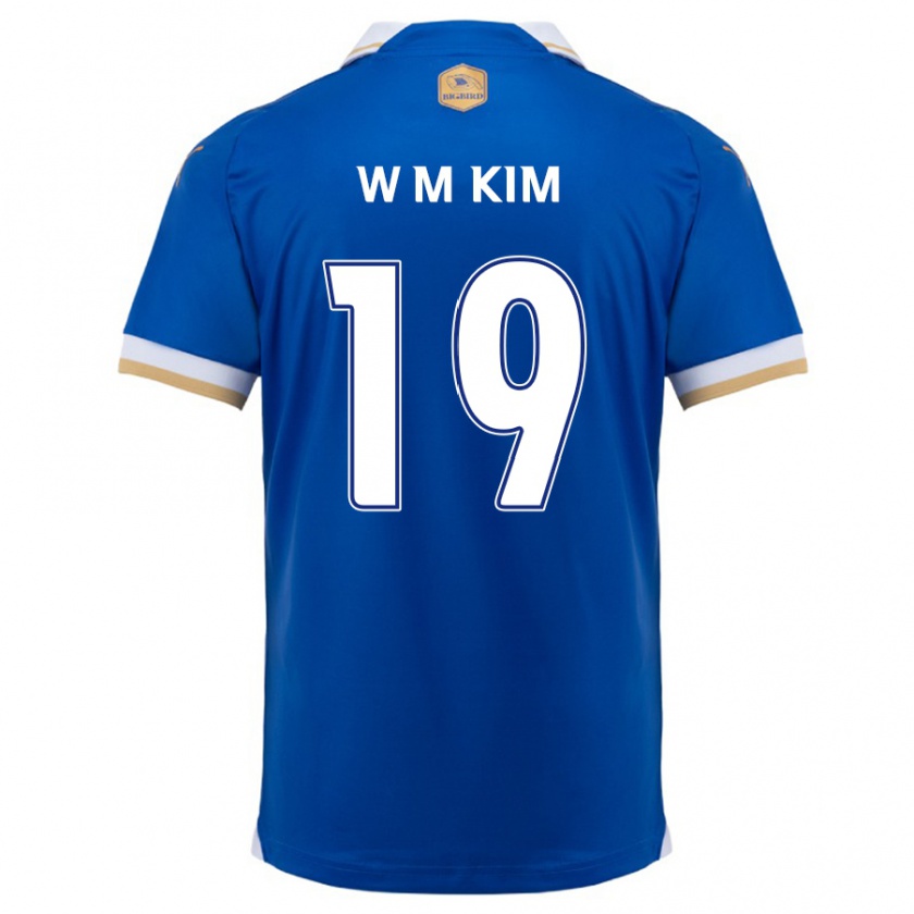 Kandiny Niño Camiseta Min-Woo Kim #19 Azul Blanco 1ª Equipación 2024/25 La Camisa