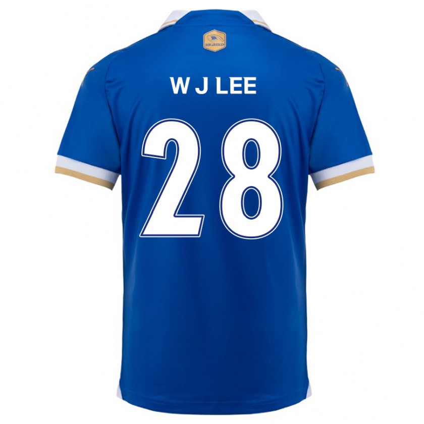 Kandiny Niño Camiseta Jun-Woo Lee #28 Azul Blanco 1ª Equipación 2024/25 La Camisa