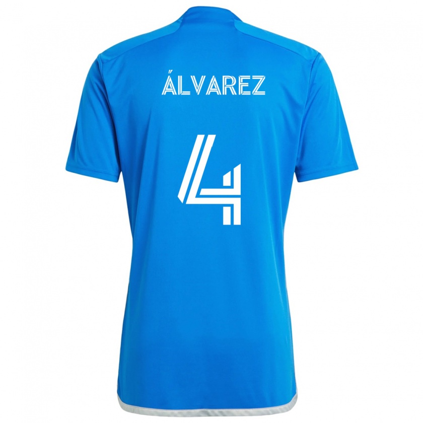 Kandiny Niño Camiseta Fernando Álvarez #4 Azul Blanco 1ª Equipación 2024/25 La Camisa