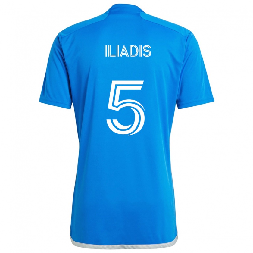 Kandiny Niño Camiseta Ilias Iliadis #5 Azul Blanco 1ª Equipación 2024/25 La Camisa